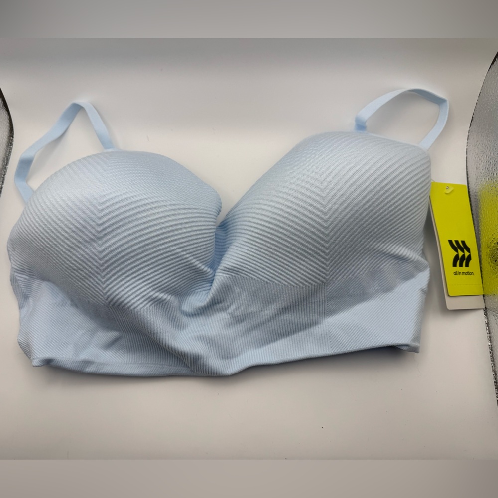 Light Blue Ribbed Sporty Bralette